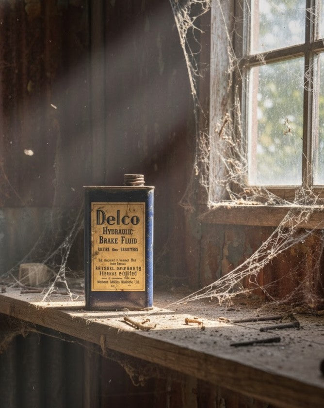Vintage Delco Hydraulic Brake Fluid Tin