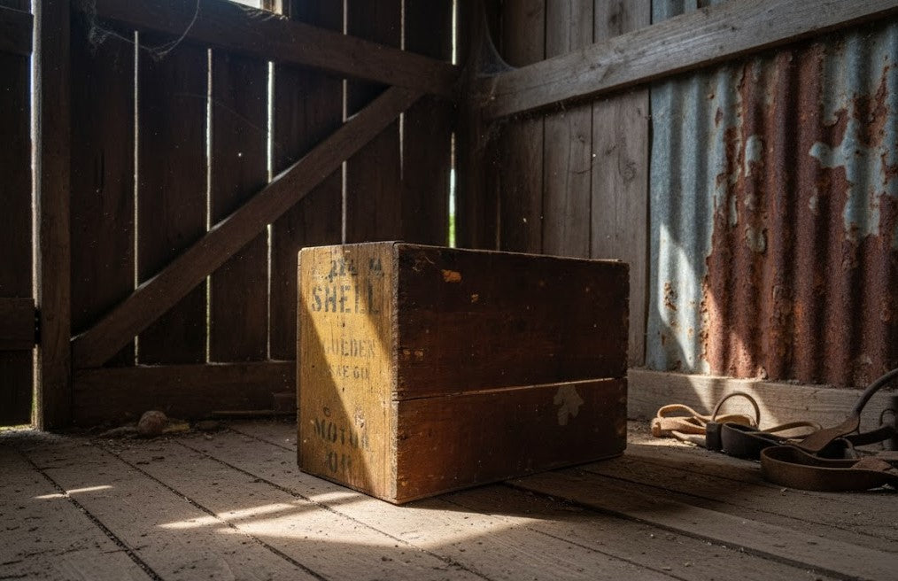 Vintage Shell Golden SAE 60 Motor Oil Crate