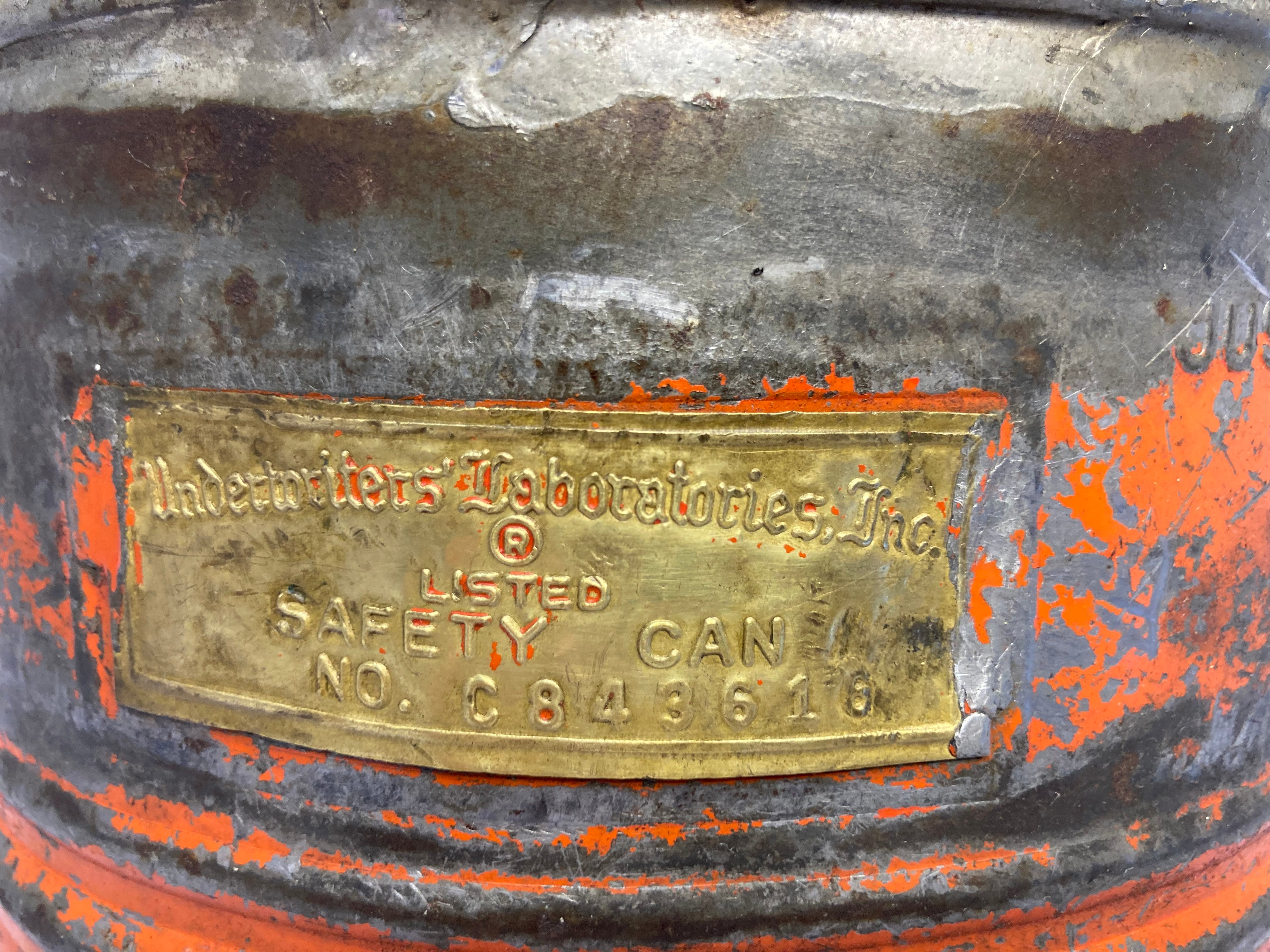 Vintage Underwriters Laboritories Inc Safety Can (No. C843616) Petrol Can