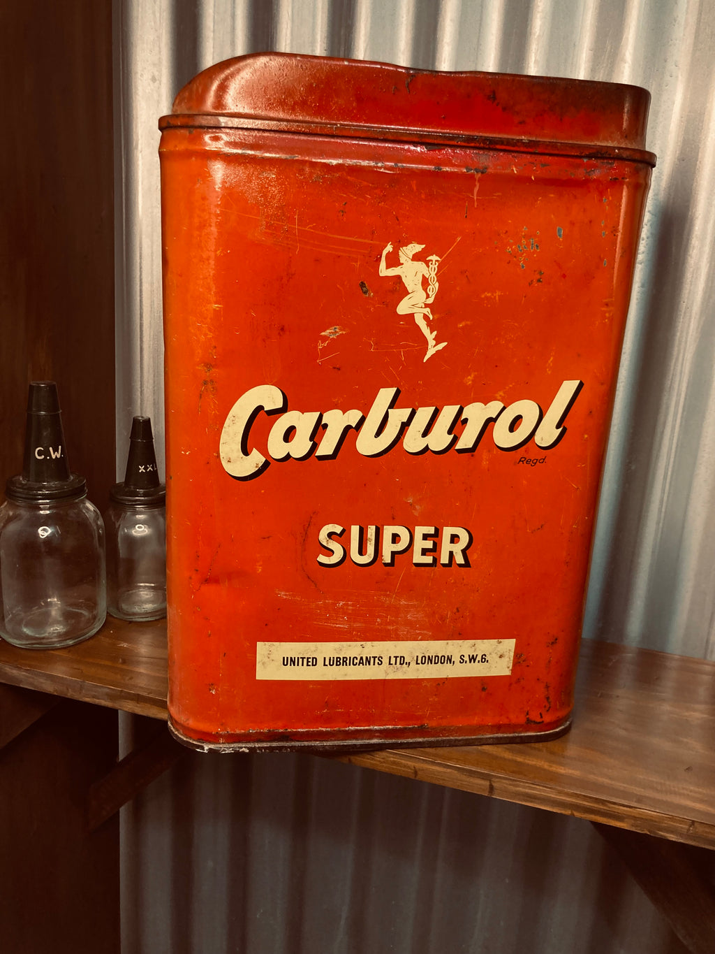Vintage Carburol Super 5 Imperial Gallon Jerry Can
