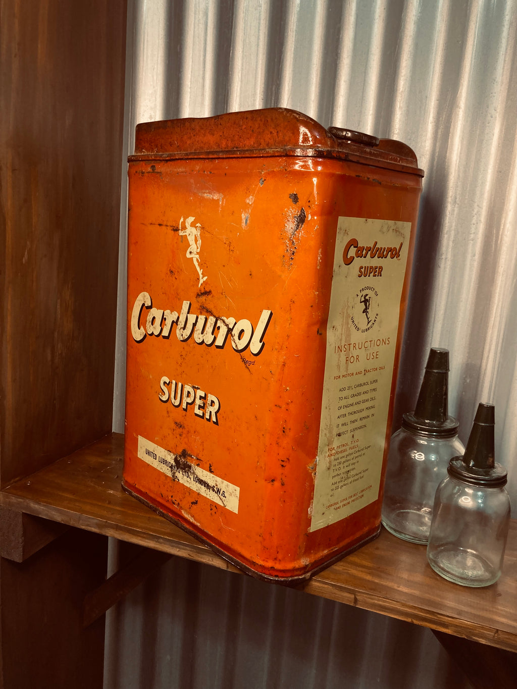 Vintage Carburol Super 5 Imperial Gallon Jerry Can