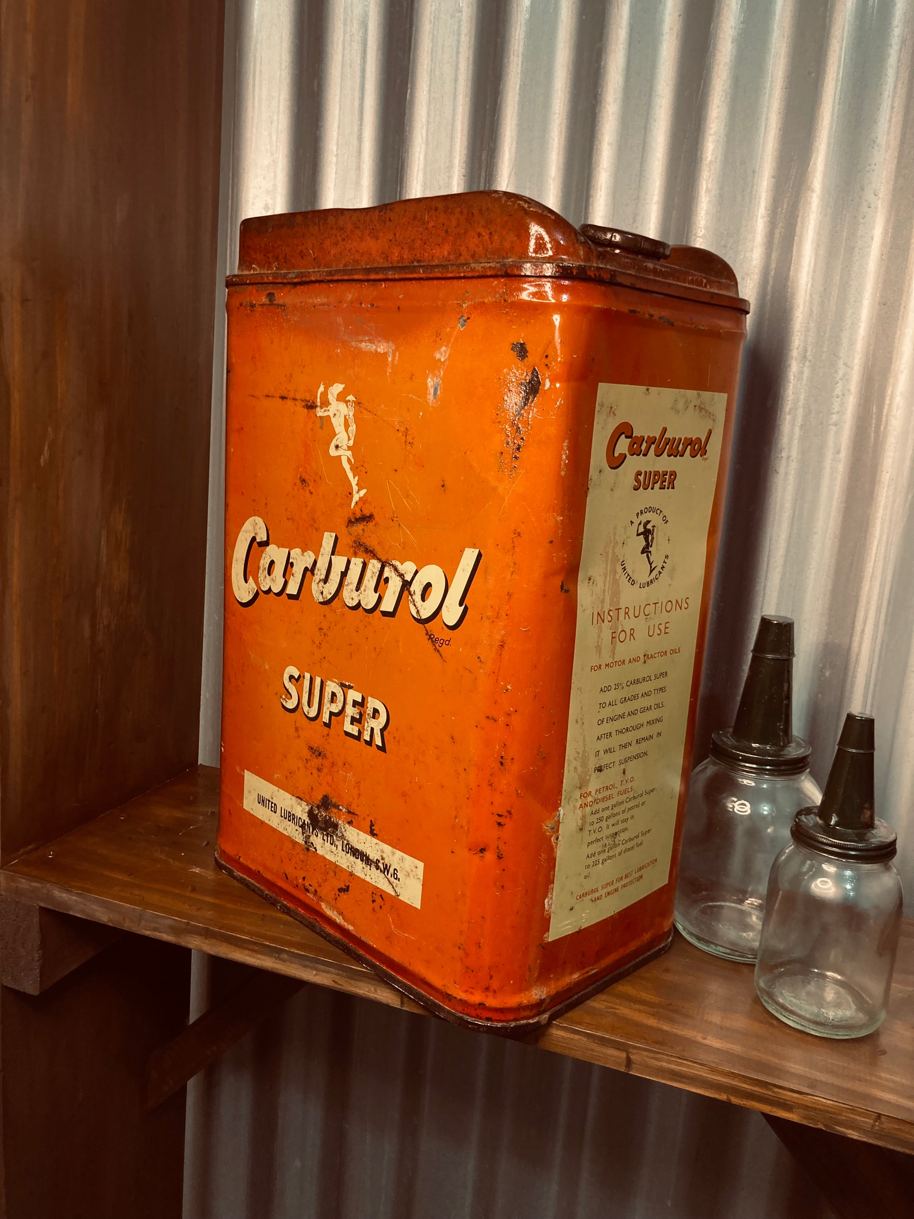Vintage Carburol Super 5 Imperial Gallon Jerry Can