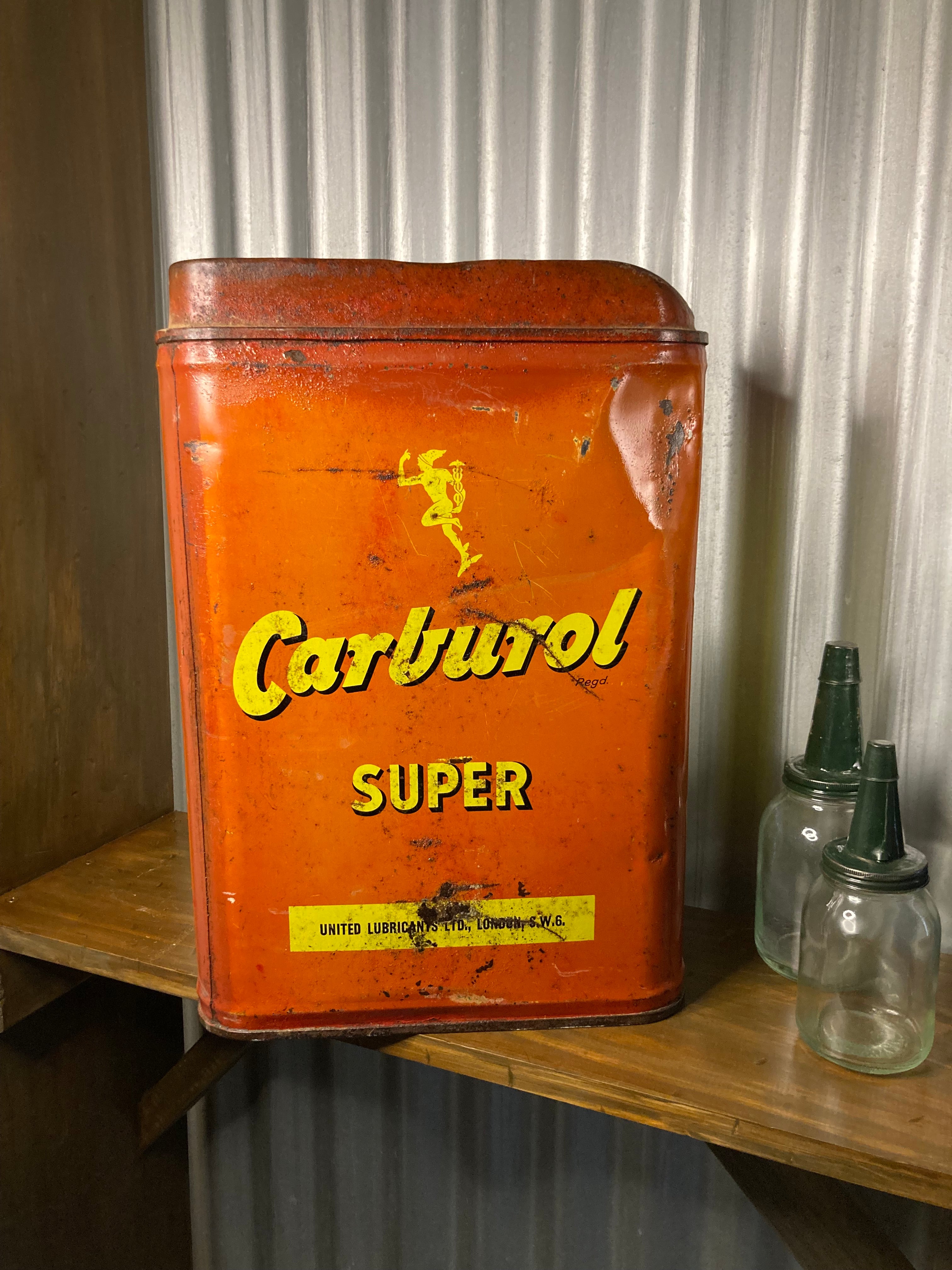 Vintage Carburol Super 5 Imperial Gallon Jerry Can