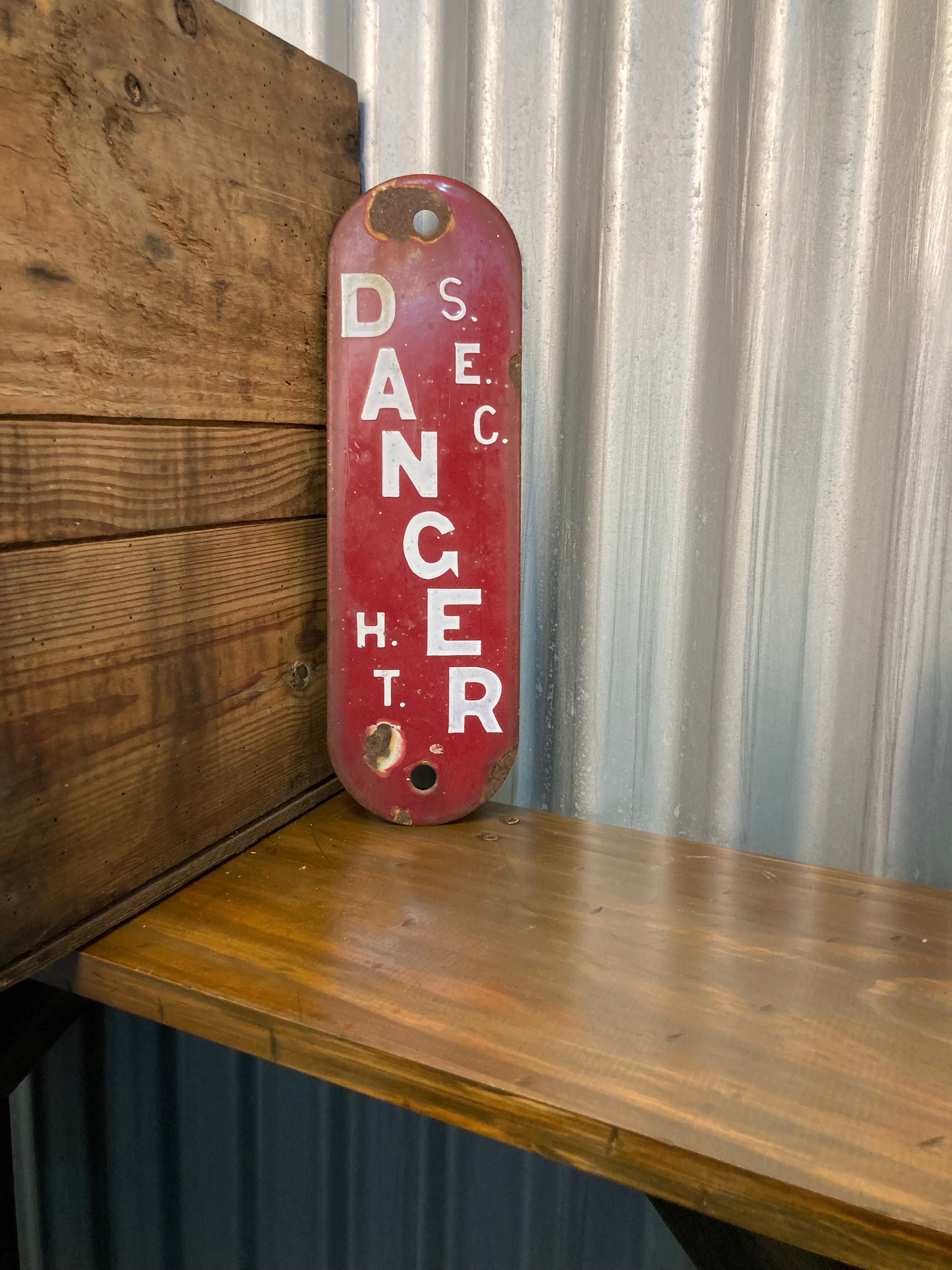 State Electricity Commission of Victoria - Enamel Danger Sign