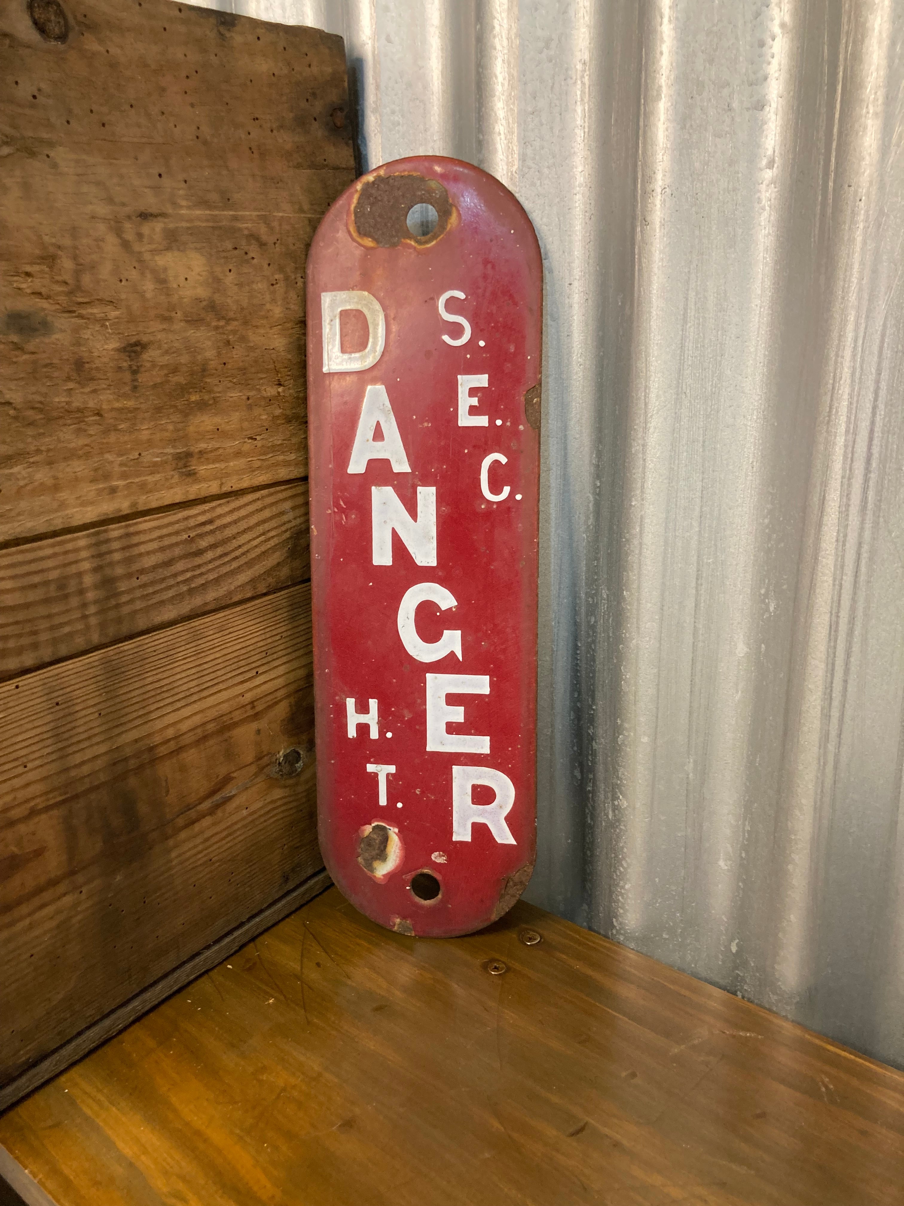 State Electricity Commission of Victoria - Enamel Danger Sign